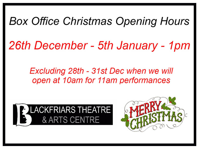 Box Office Christmas Opening Hours