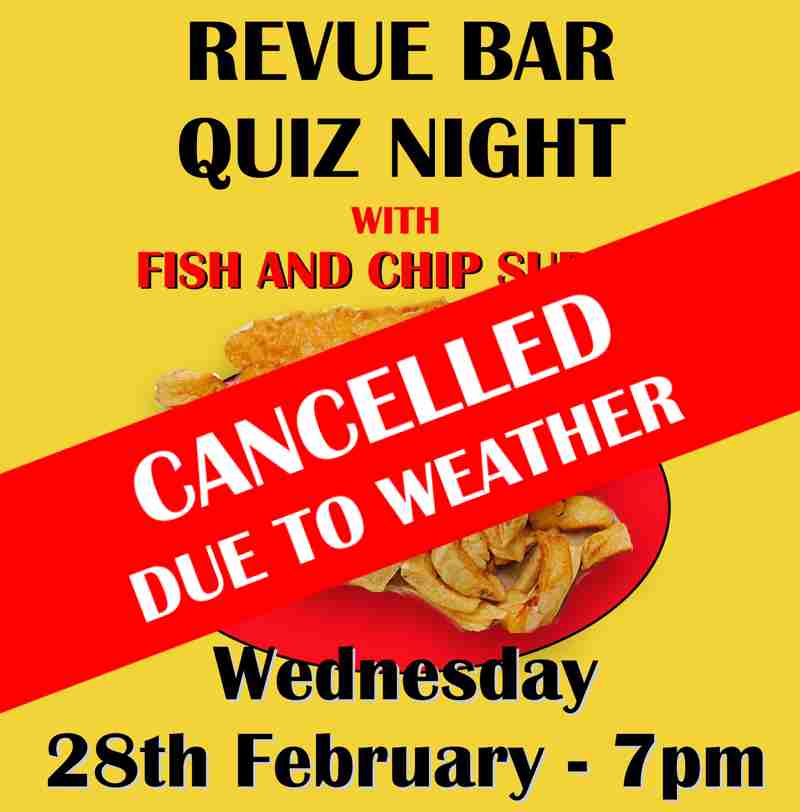 Quiz Evening with Fish and Chip supper - Wed 28th Feb - CANCELLED