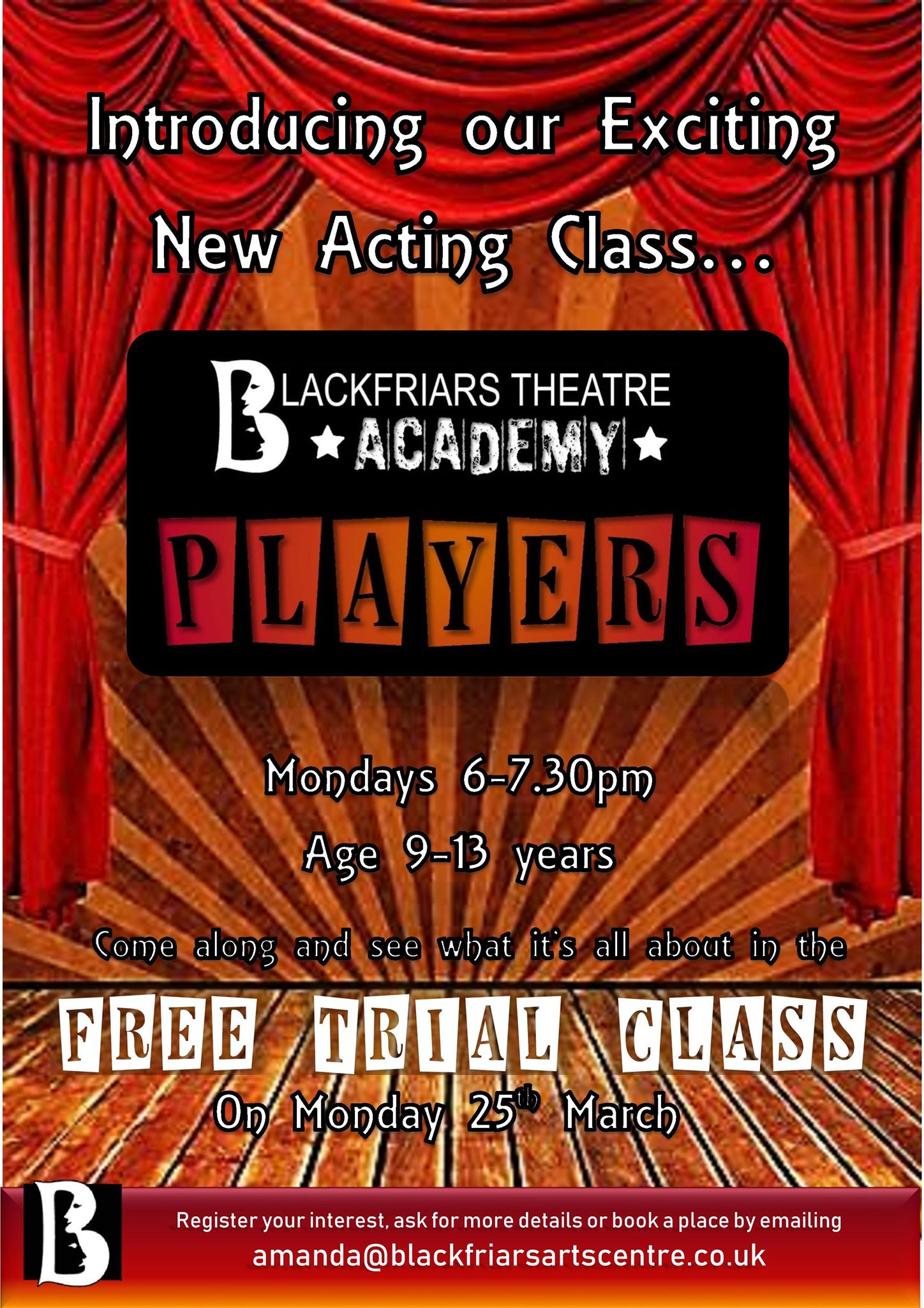 New acting class for Blackfriars Theatre Academy!