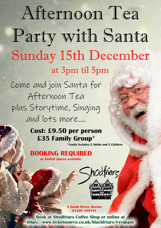 Afternoon Tea Party with Santa at Shodfriars Hall