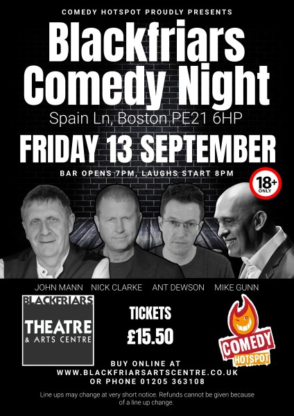 Blackfriars Comedy Night - September 2024
