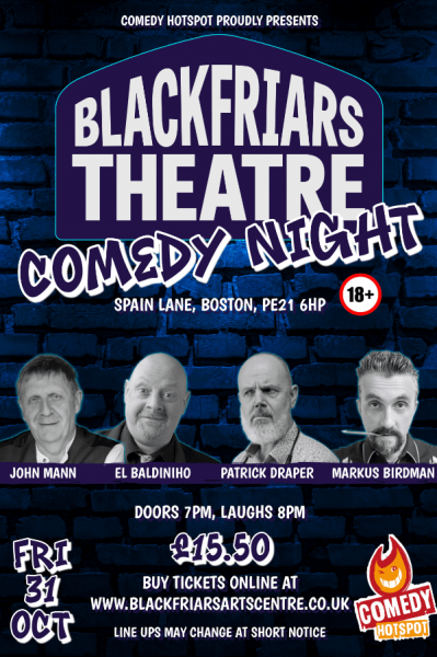 Blackfriars Comedy Night - October 2025